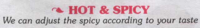 We can adjust the spicy...