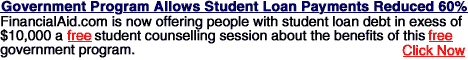 ...student loan debt in exess of $10,000...