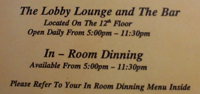 In-Room Dinning