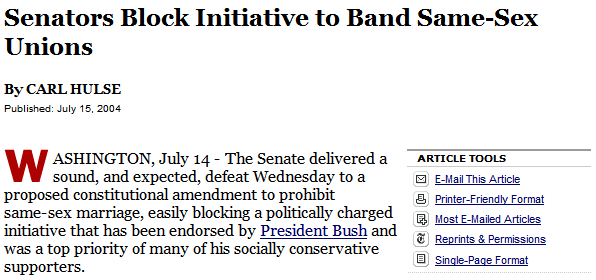 Senators Block Initiative to Band Same-Sex Unions