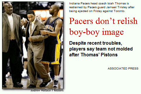 Pacers don't relish boy-boy image