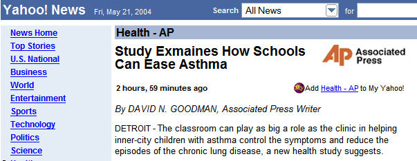 Study Exmaines How Schools Can Ease Asthma