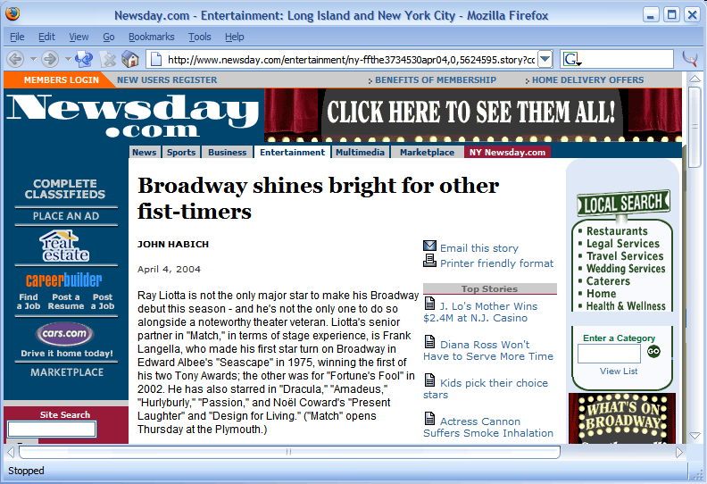 Broadway shines bright for other fist-timers