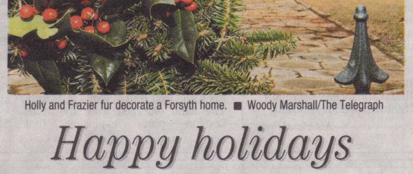 Holly and Frazier fur decorate a Forsyth home