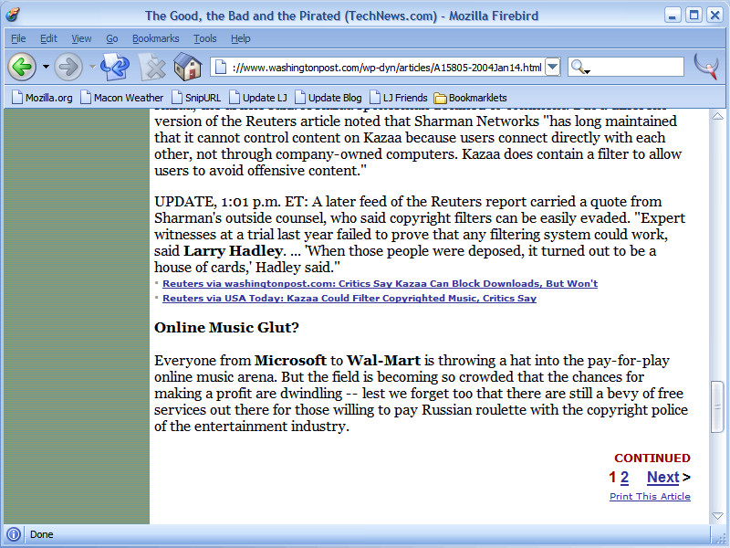 ...those willing to pay Russian roulette with the copyright police...