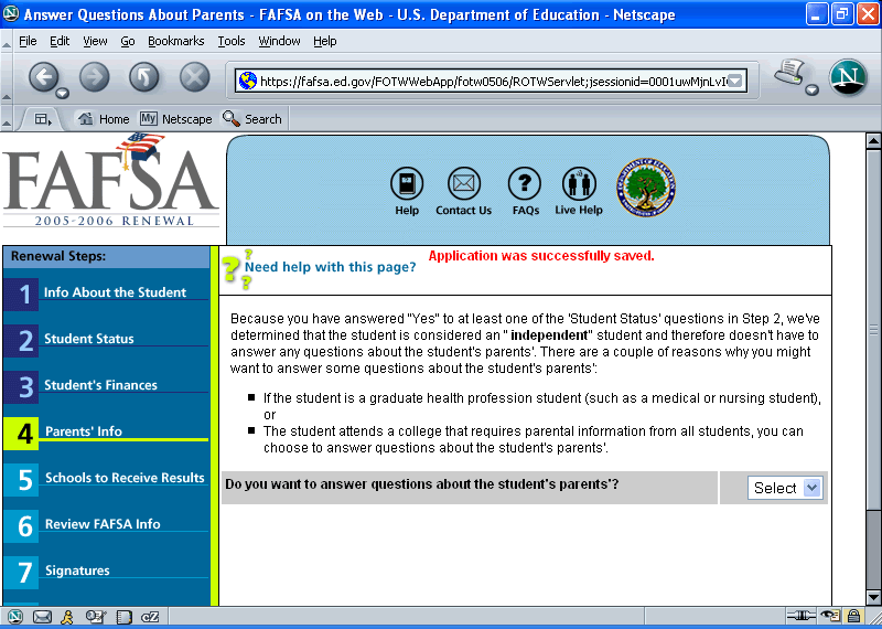 ...questions about the student's parents'